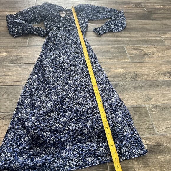 Free People Aglow Smocked Long Sleeve Midi Dress Small (201) - Picture 4 of 7